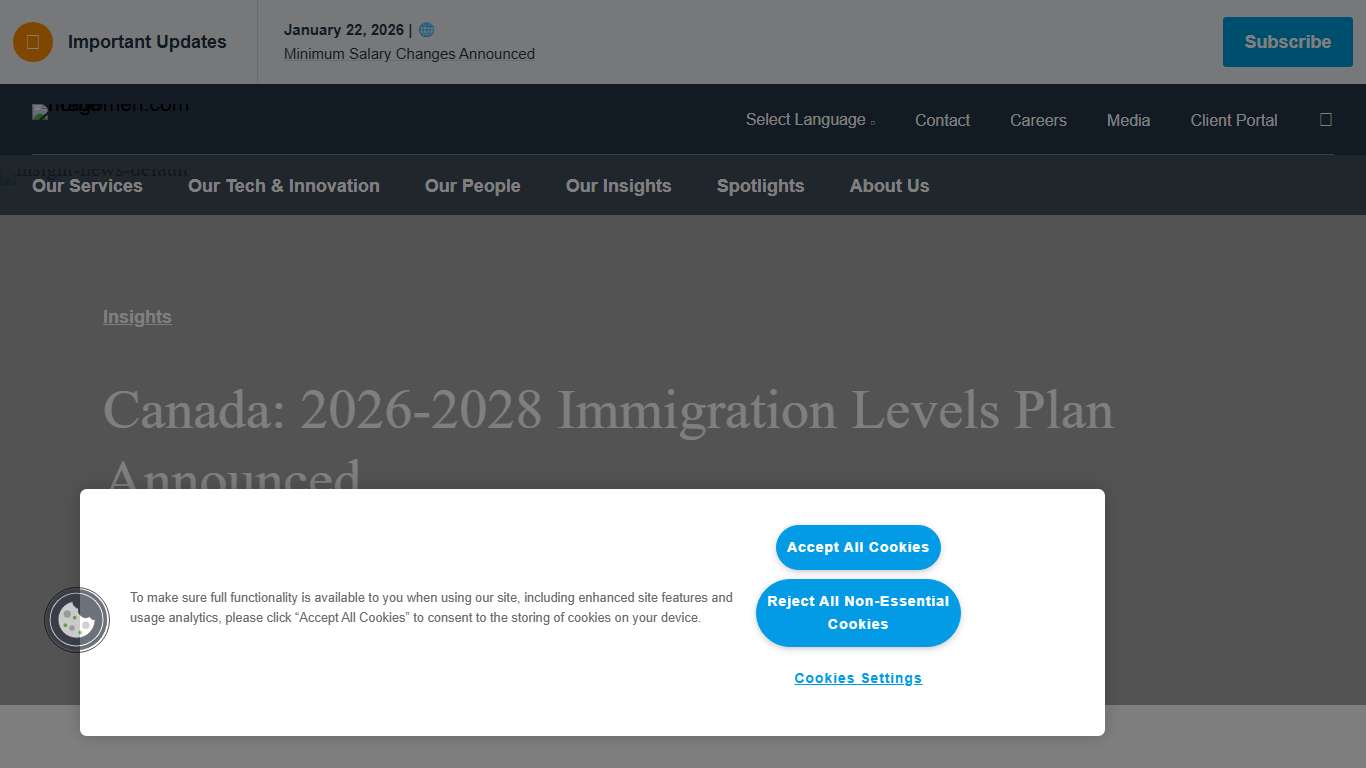 Canada: 2026-2028 Immigration Levels Plan Announced Fragomen, Del Rey, Bernsen & Loewy LLP